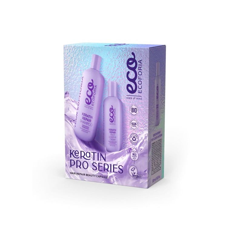 Ecoforia Cápsula de belleza Keratin Pro Hair Repair, 400 ml + 200 ml