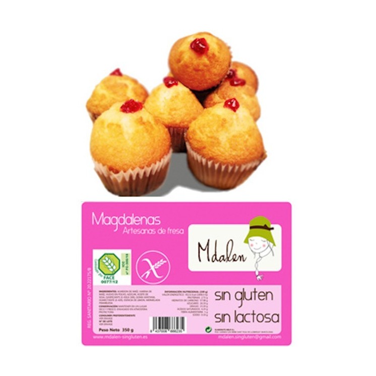 Mdalen magdalenas artesanas rellenas de fresa 350 GR