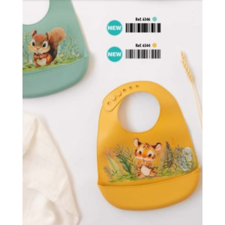 Kiokids Babero blandito silicona oso sage