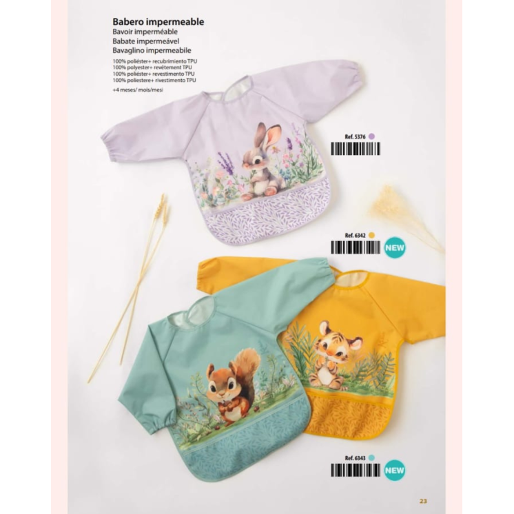 Kiokids Babero impermeable con mangas