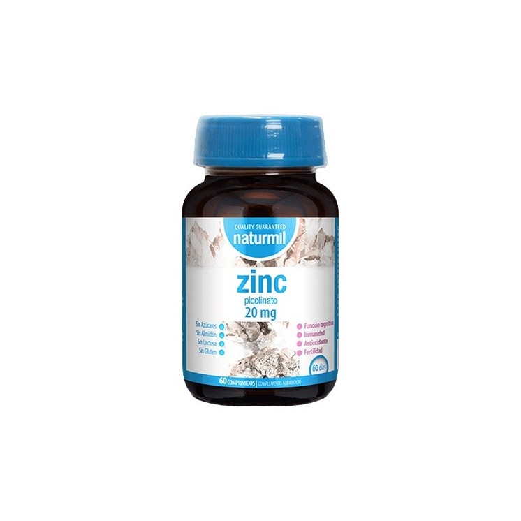 Naturmil Zinc pcolinato 20mg 60 comprimidos