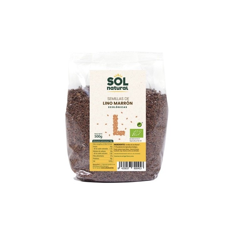 Sol Natural Semillas de lino marrón Bio 500 g