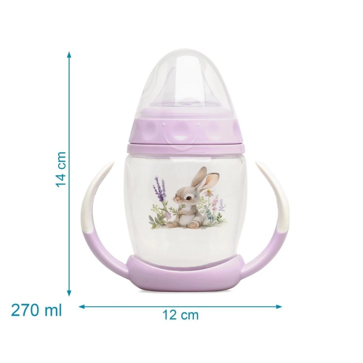 Kiokids Taza de aprendizaje step 1 conejo lavanda