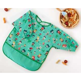 Babero impermeable con mangas verde