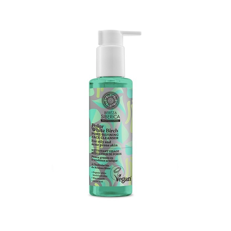 Natura Sibérica Bereza LIMPIADOR FACIAL REFINADOR DE POROS, 145 ml