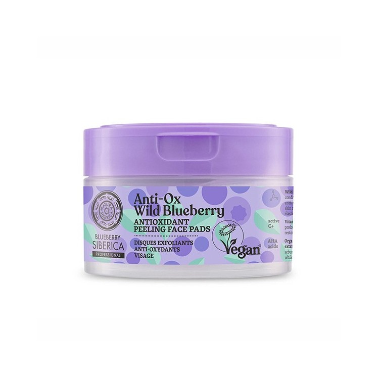 Natura Sibérica Blueberry DISCOS FACIALES EXFOLIANTES ANTIOXIDANTES, 20 unds
