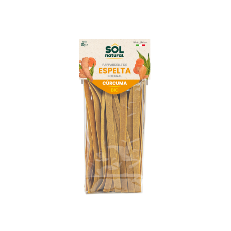 Papardelle de espelta integral con cúrcuma Bio