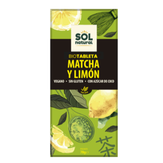 Chocolate vegano con té matcha y limón Bio 70 g (Matcha)