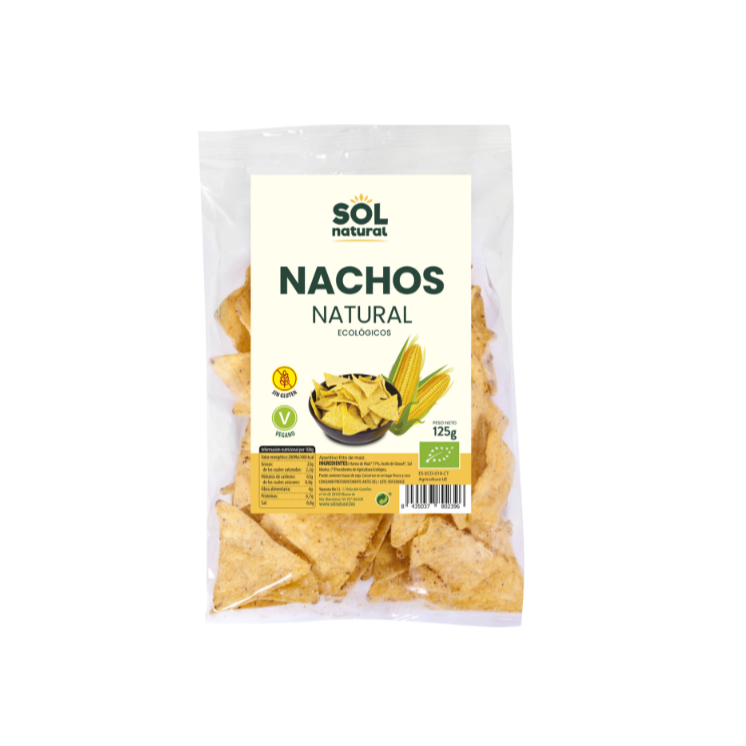 Nachos de maíz natural sin gluten Bio 125 g