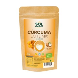 Cúrcuma latte mix con leche de coco Bio sin gluten 200 g de polvo