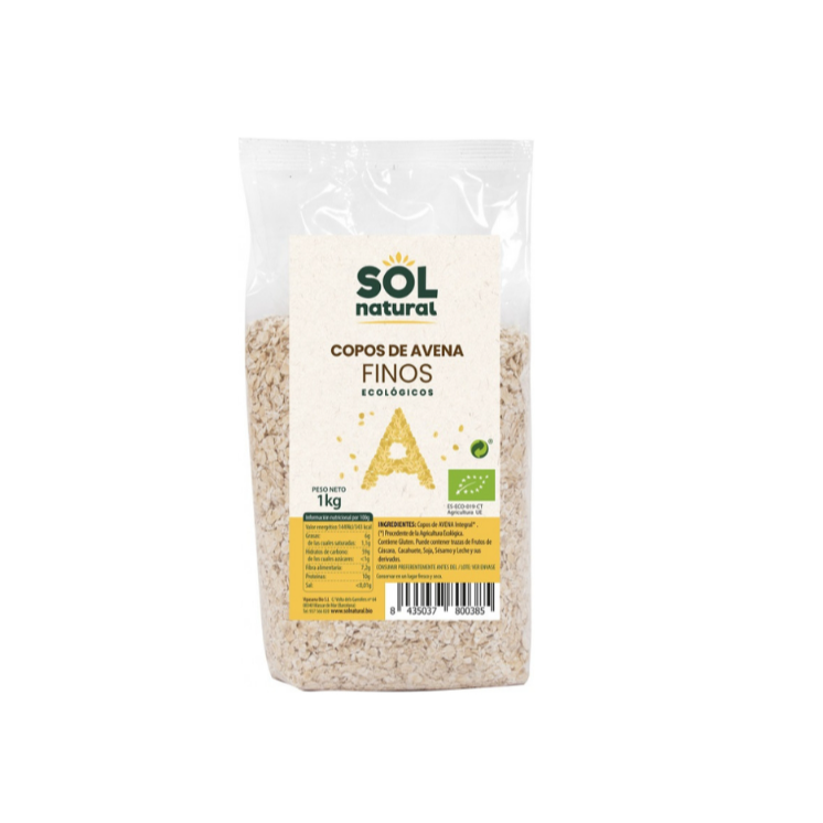 Copos de avena integral finos formato familiar Bio 1 kg