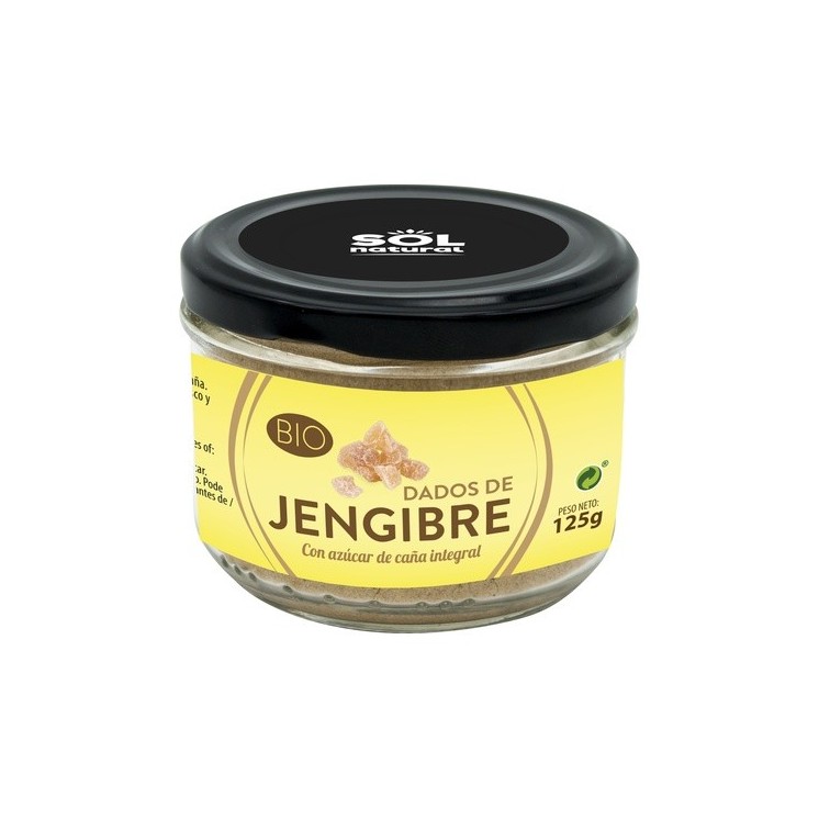 Dados confitados de jengibre Bio 125 g
