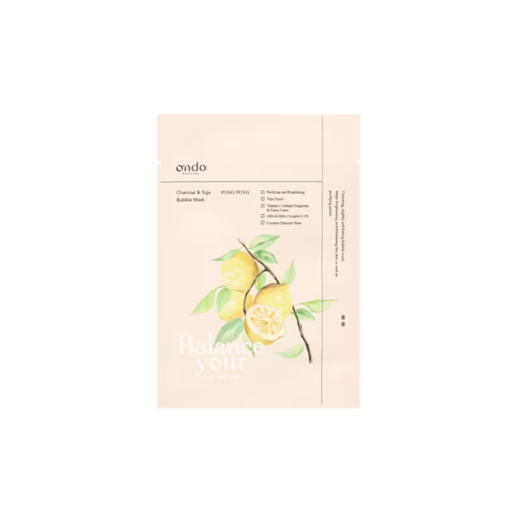 Ondo Beauty 36.5 Charcoal & Yuja Bubble Mask 1 ud