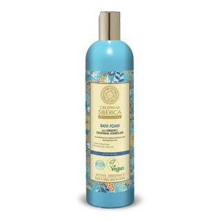 Natura Sibérica Oblepikha ESPUMA DE BAÑO CON HIDROLATO DE ESPINO AMARILLO ORGÁNICO, FRESCOR ENERGIZANTE, 550 ml