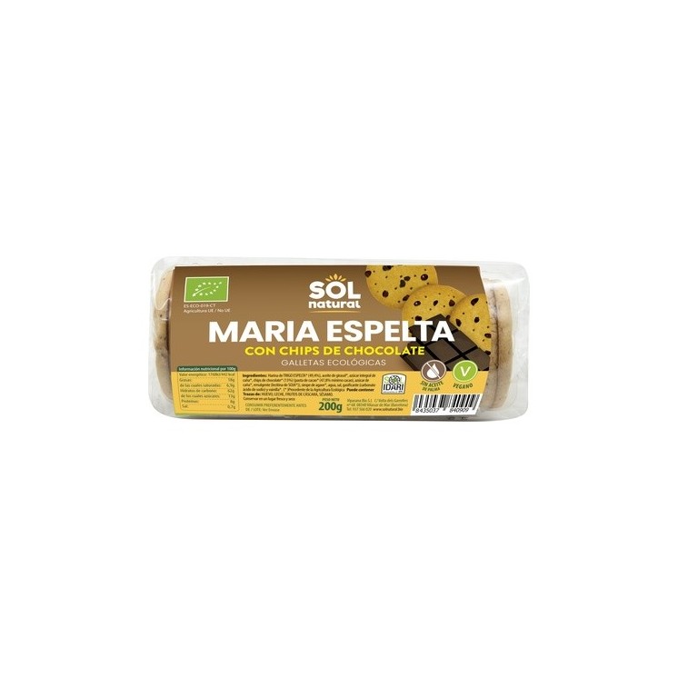 Sol Natural Galletas María de espelta con chocolate Bio 200 g