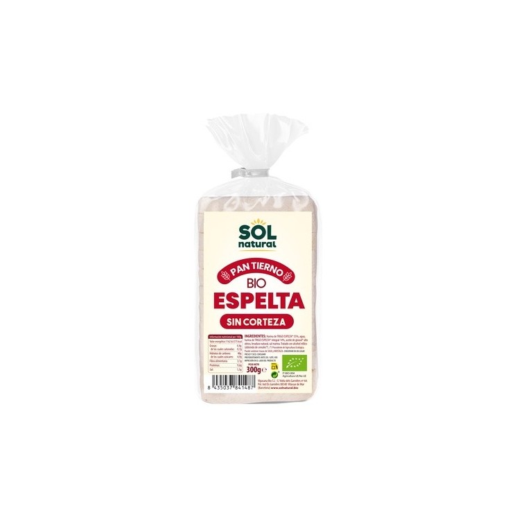 Sol Natural Pan de molde de espelta sin corteza Bio 300 g