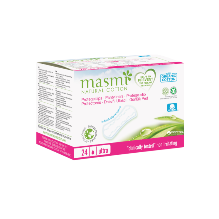 Masmi Natural Cotton Protegeslips Ultrafinos 24 unidades